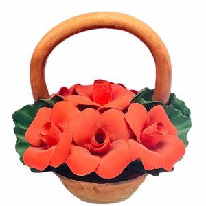 Capodimonte porcelain flowers figurine Savastano